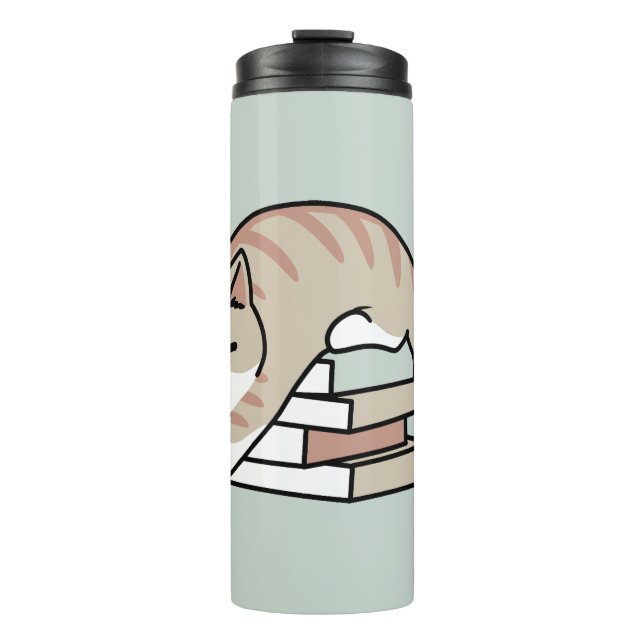 Bouteilles Isothermes Illustration de chat Lover - Curled Up & Cosy (Devant)