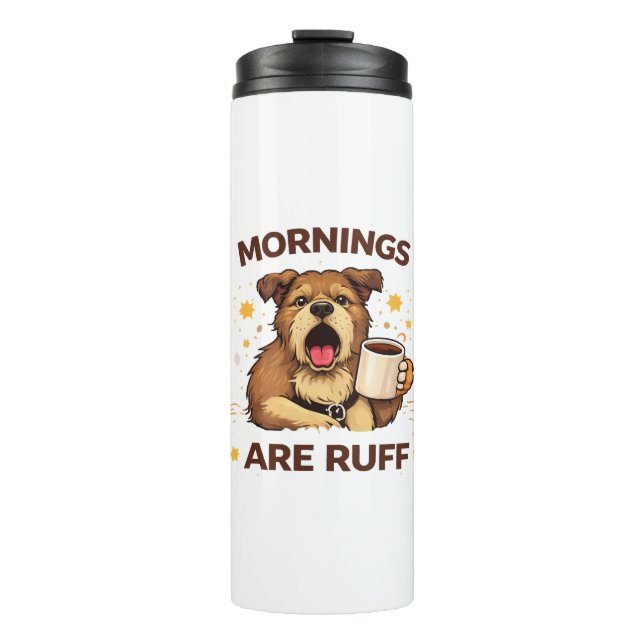 Bouteilles Isothermes Illustration de chien confortable (Devant)