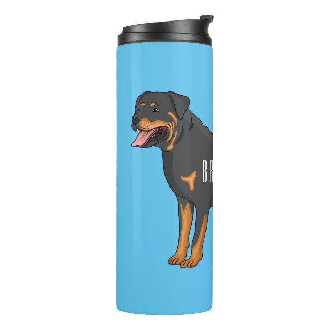 Bouteilles Isothermes Illustration de chien Rottweiler (Tourné sur la gauche)