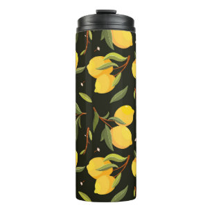 Bouteilles Isothermes Illustration de citron : motif transparent peint à