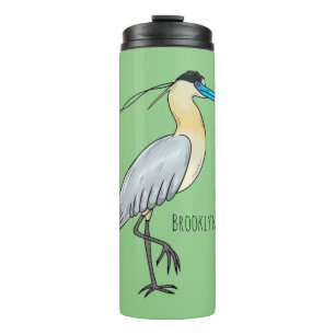 Bouteilles Isothermes Illustration de dessin animé d'oiseau héron encapu