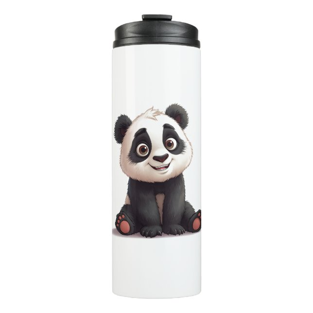 Bouteilles Isothermes Illustration de dessin animé d'ours panda assis (Devant)