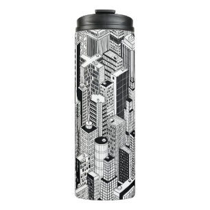 Bouteilles Isothermes Illustration de la ville Skyscraper, isométrique t