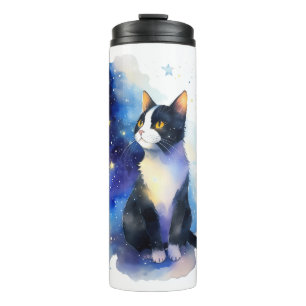 Bouteilles Isothermes Illustration de l'aquarelle de chat Tuxedo adorabl