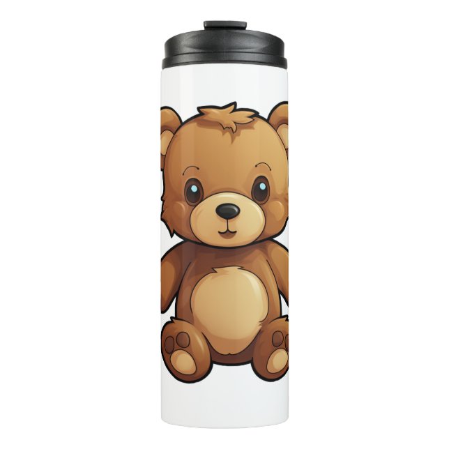 Bouteilles Isothermes Illustration de l'ours de dessin (Devant)