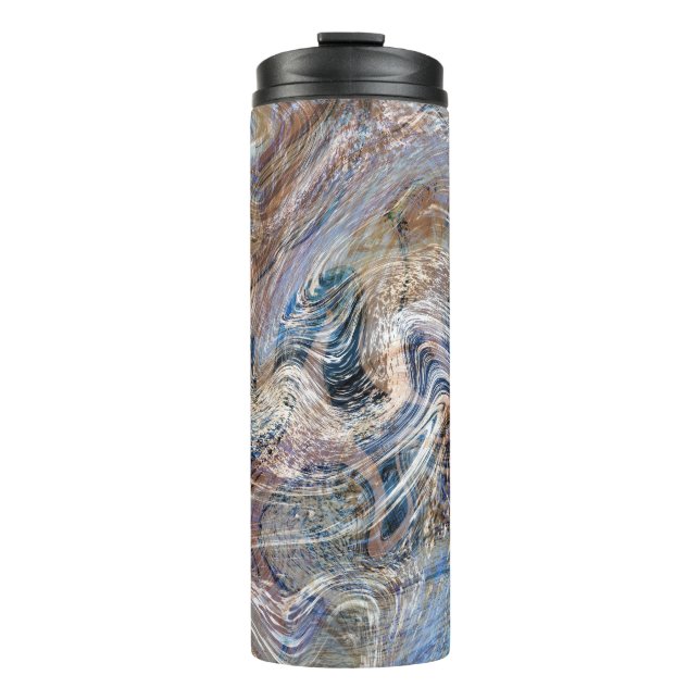 Bouteilles Isothermes Illustration de marbrage gris bleu (Devant)