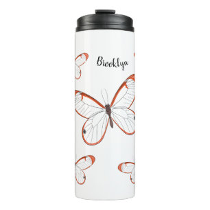 Bouteilles Isothermes Illustration de papillon en verre