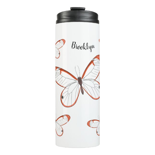 Bouteilles Isothermes Illustration de papillon en verre (Devant)