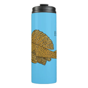 Bouteilles Isothermes Illustration de poisson Pleco en cartoon 