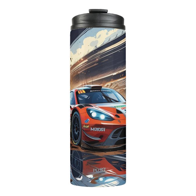 Bouteilles Isothermes Illustration de voiture de course dynamique avec é (Devant)