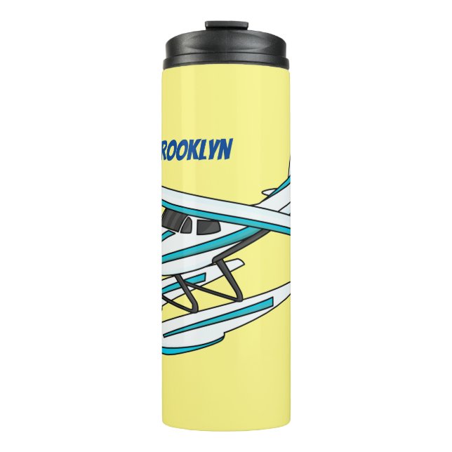 Bouteilles Isothermes Illustration d'hydravion bleu blanc (Devant)