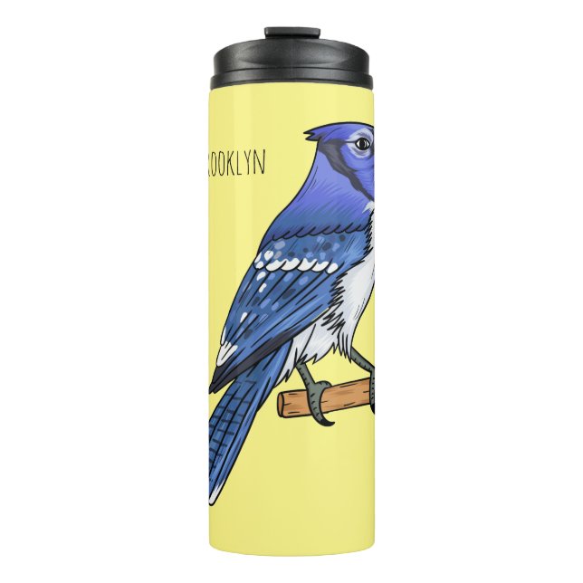 Bouteilles Isothermes Illustration d'oiseau de jay bleu (Devant)
