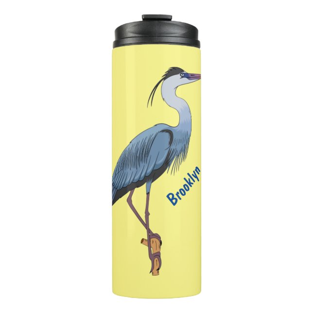 Bouteilles Isothermes Illustration du grand héron bleu (Devant)