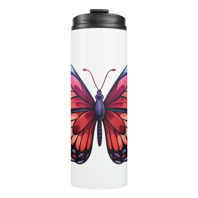 Bouteilles Isothermes Illustration du papillon de dessin (Devant)