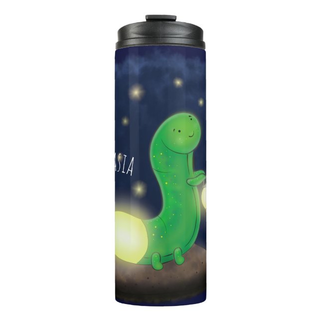Bouteilles Isothermes Illustration du ver vert mou (Devant)