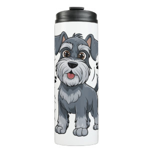 Bouteilles Isothermes Illustration d'un adorable chiot Schnauzer aux gra