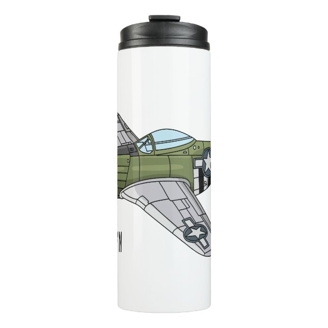 Bouteilles Isothermes Illustration d'un avion militaire (Devant)