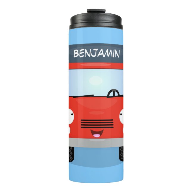 Bouteilles Isothermes Illustration d'un camion kawaii rouge mou (Devant)