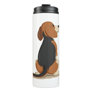 Bouteilles Isothermes Illustration d'un chien Beagle vintage vu de dos A