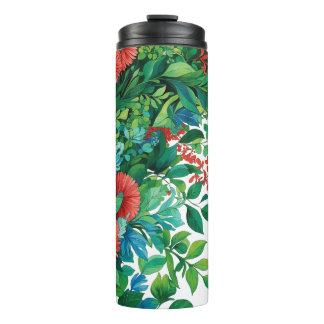 Bouteilles Isothermes Illustration florale botanique vibrante - Vert lux