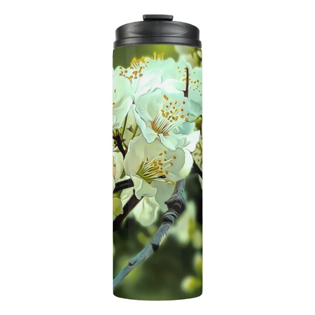 Bouteilles Isothermes Illustration ornementale Printemps Fleur Vert (Devant)