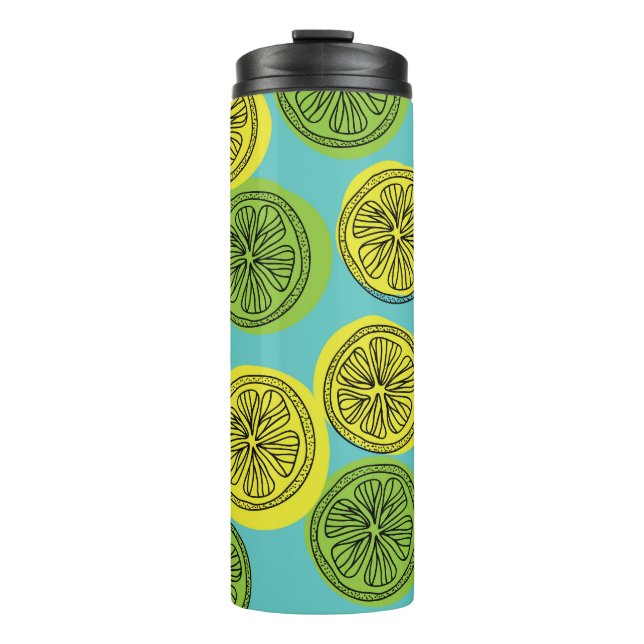 Bouteilles Isothermes Illustration vintage des tranches de citron. (Devant)