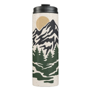 Bouteilles Isothermes Illustration vintage du paysage de montagne