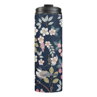 Bouteilles Isothermes Illustration vintage d'un motif floral transparent