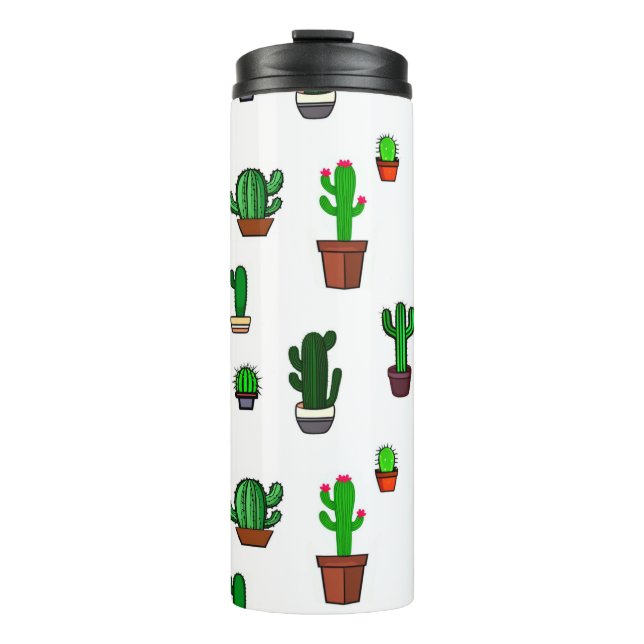 Bouteilles Isothermes Illustrations de cactus mignons sur fond blanc (Devant)