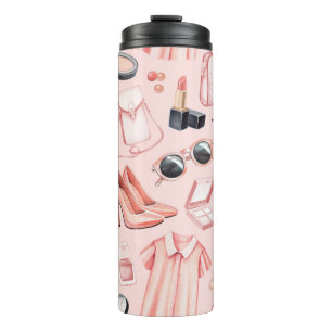 Bouteilles Isothermes Illustrations de mode. Motif transparent