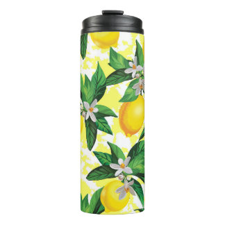 Bouteilles Isothermes Imaginaire citron : Motif Floral Créatif