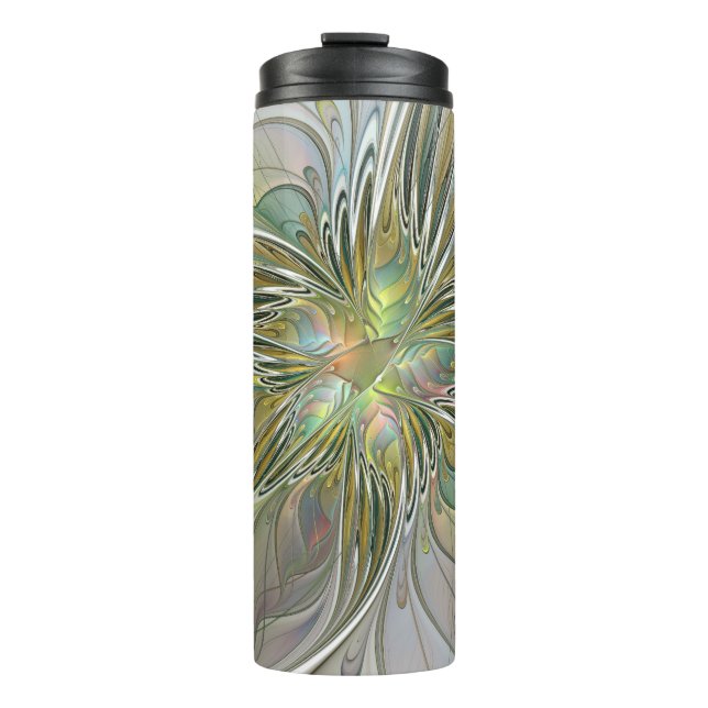Bouteilles Isothermes Imaginaire Floral Fleur Art Fractal Moderne Avec O (Devant)
