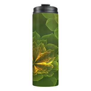 Bouteilles Isothermes Imaginaire Vert Jaune Fleurs fractales