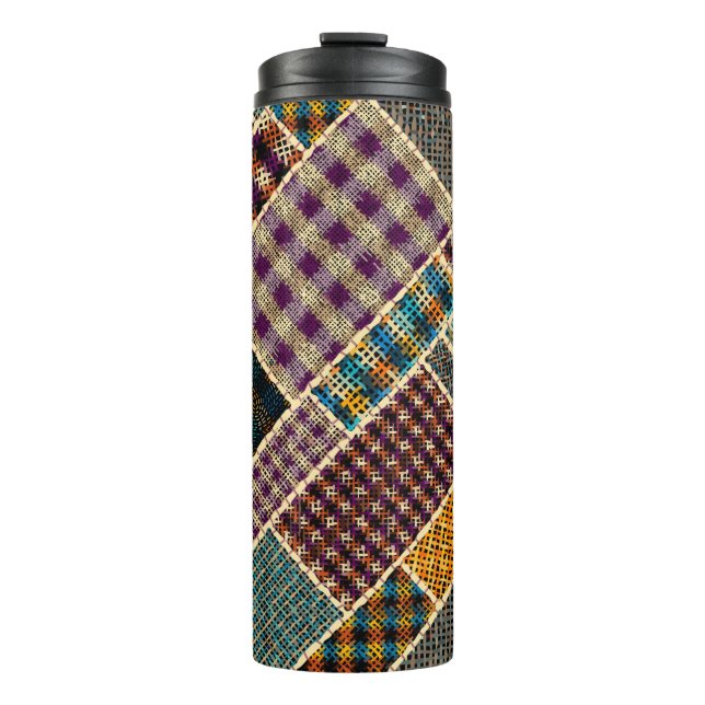 Bouteilles Isothermes Imitation du motif de patchwork indien avec textur (Devant)