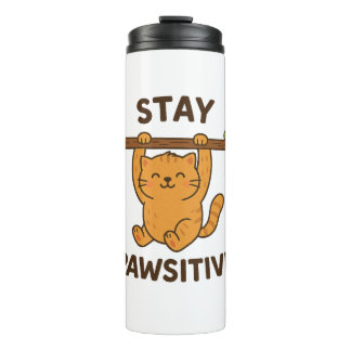 Bouteilles Isothermes Impression de citation inspirante "Restez pawsitif