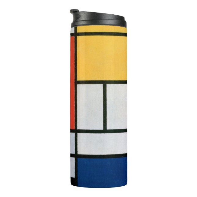 Bouteilles Isothermes Impression de composition de Piet Mondrian rouge j (Tourné sur la droite)