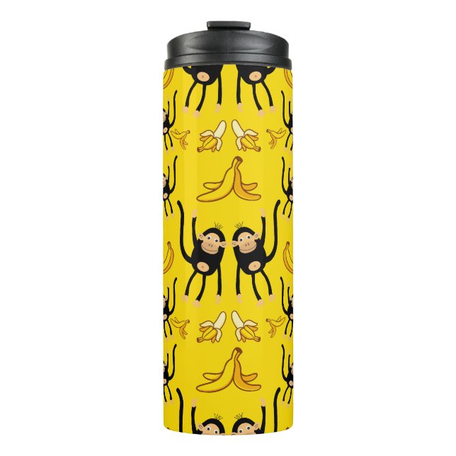 Bouteilles Isothermes Impression De Singe Et De Banane (Devant)