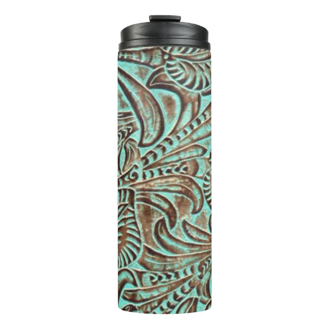 Bouteilles Isothermes Impression Occidentale à outils Turquoise et Choco (Devant)