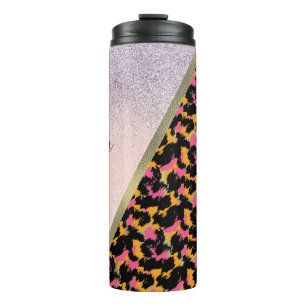 Bouteilles Isothermes Imprimé animal scintillant monogrammé nom   