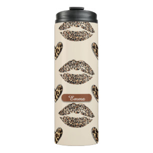 Bouteilles Isothermes Imprimé chic beige et noir de léopard