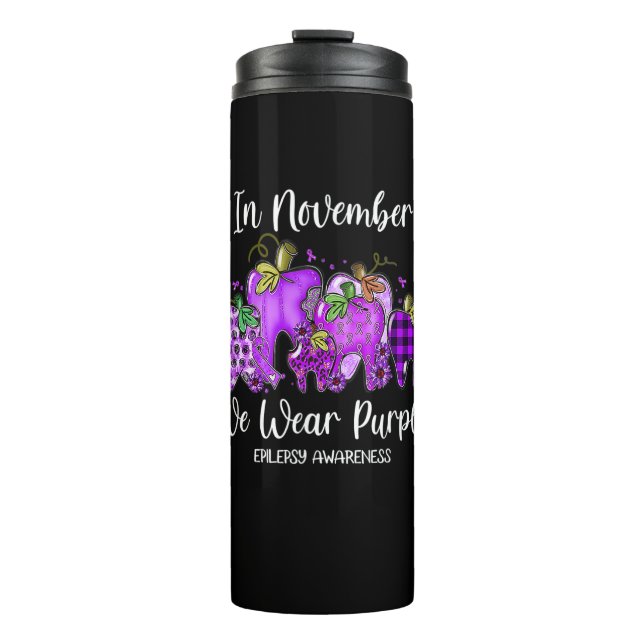 Bouteilles Isothermes In November We Wear Purple Tooth Pumpkin Epilepsy (Devant)