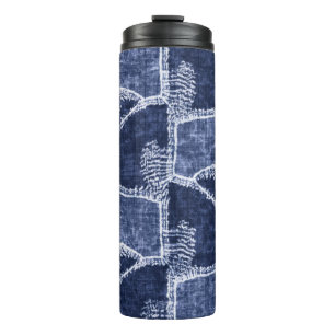 Bouteilles Isothermes Indigo Patchwork : Texturé Checked Elegance