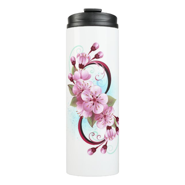Bouteilles Isothermes Infinité avec les fleurs Sakura (Devant)
