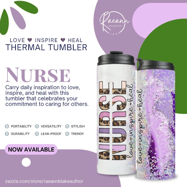 Bouteilles Isothermes Infirmière Love Inspire Heal Thermal Tumbler (Créateur téléchargé)