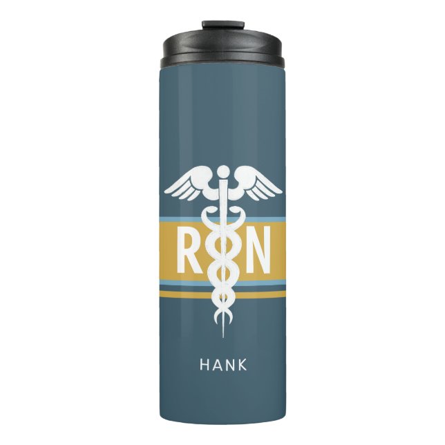 Bouteilles Isothermes Infirmière personnalisée Caduceus Mens (Devant)