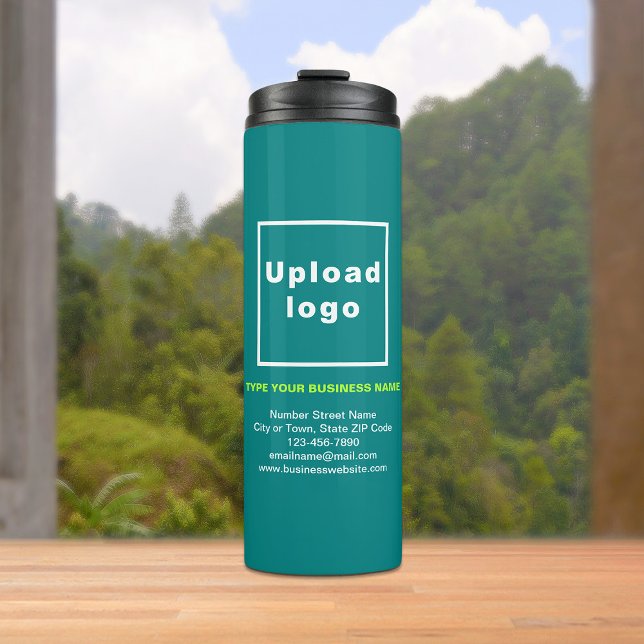 Bouteilles Isothermes Information d'affaires Paruline thermique Turquois (Build brand name awareness. Your business brand on teal green thermal tumbler.)