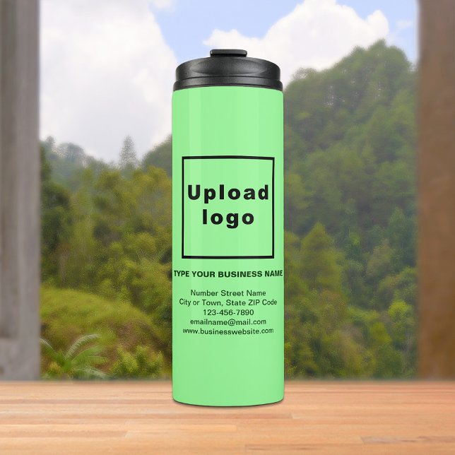 Bouteilles Isothermes Information d'affaires Paruline thermique verte lé (Build brand name awareness. Your business brand on light green thermal tumbler.)