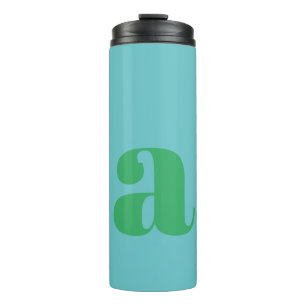 Bouteilles Isothermes Initiale de monogramme moderne en bleu et vert