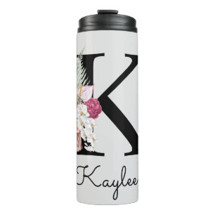 Bouteilles Isothermes Initiale K Brodé Rose Floral Bohème