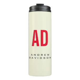 Bouteilles Isothermes Initiales minimalistes modernes Monogramme rouge B